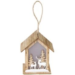 LED-Haus - Aus Holz - 11 X 8,5 X 13 Cm