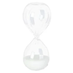 Standdeko - Sanduhr - Aus Glas - Ca. 5 X 5 X 12,5 Cm - Weiß