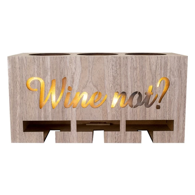 LED-Weinflaschen- Und Gläserhalter - Aus Holz - 30 X 12,5 X 15 Cm 5 LED-Weinflaschen- Und Gläserhalter - Aus Holz - 30 X 12,5 X 15 Cm – Bild 3