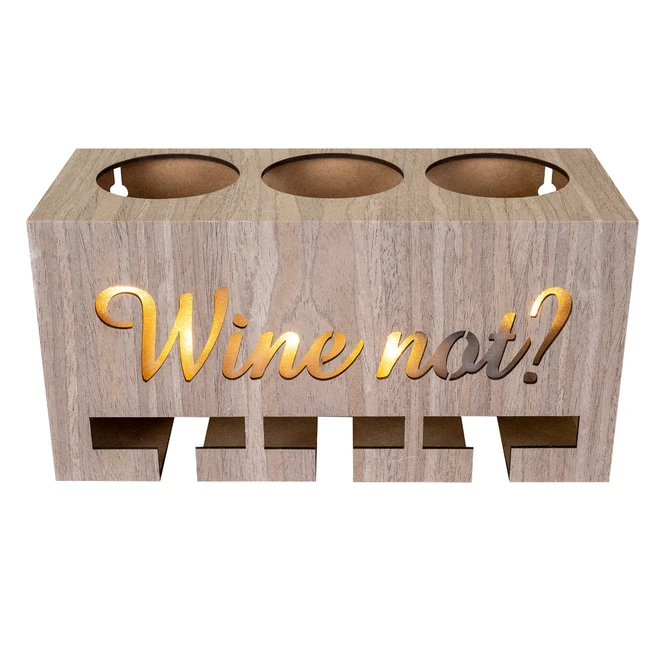 LED-Weinflaschen- Und Gläserhalter - Aus Holz - 30 X 12,5 X 15 Cm 6 LED-Weinflaschen- Und Gläserhalter - Aus Holz - 30 X 12,5 X 15 Cm – Bild 4