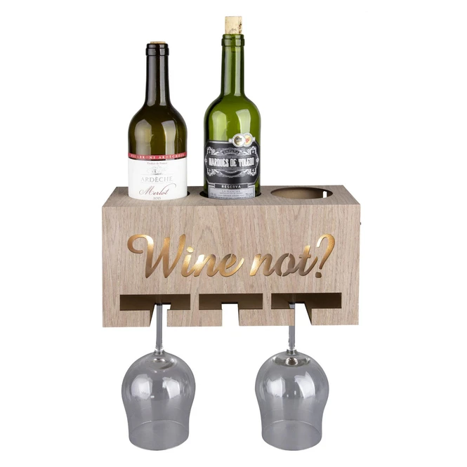 LED-Weinflaschen- Und Gläserhalter - Aus Holz - 30 X 12,5 X 15 Cm 3 LED-Weinflaschen- Und Gläserhalter - Aus Holz - 30 X 12,5 X 15 Cm