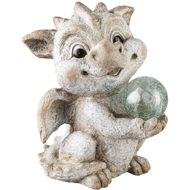 Drache Mit LED-Kugel - Aus Magnesia - Ca. 22,5 X 24 X 31,5 Cm 4 Drache Mit LED-Kugel - Aus Magnesia - Ca. 22,5 X 24 X 31,5 Cm – Bild 2