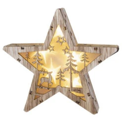 LED-Stern - Aus Holz - 30,5 X 28,5 Cm -Heimdekoration Angebote 210530 4