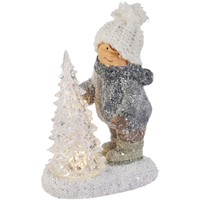 Winterkind Mit LED-Baum - Aus Polyresin - Ca. 12 X 8 X 16 Cm - 1 Stück 4 Winterkind Mit LED-Baum - Aus Polyresin - Ca. 12 X 8 X 16 Cm - 1 Stück – Bild 2