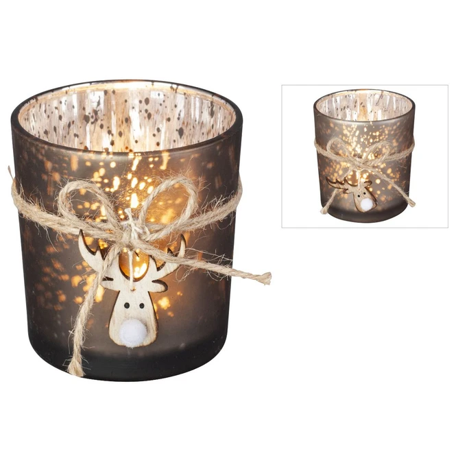 Teelichtglas - Rentier - Ca. 7,5 X 8 Cm - 1 Stück 5 Teelichtglas - Rentier - Ca. 7,5 X 8 Cm - 1 Stück – Bild 3