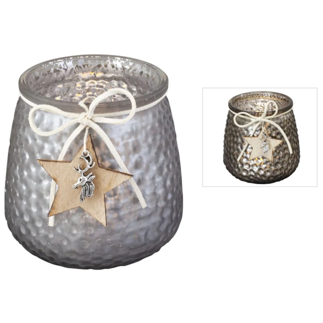 Teelichtglas - Stern - Ca. 9,5 X 9,5 X 10 Cm - 1 Stück 5 Teelichtglas - Stern - Ca. 9,5 X 9,5 X 10 Cm - 1 Stück – Bild 3