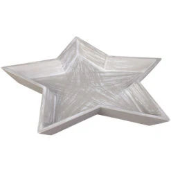 Dekoteller - Stern - Aus Holz - Ø = Ca. 31,5 Cm