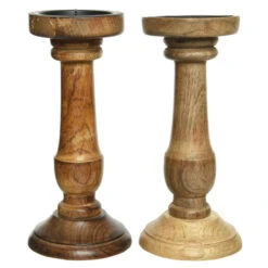 Kerzenständer - Aus Holz - Ca. 11 X 25 Cm - 1 Stück -Heimdekoration Angebote 2190401 1 neu