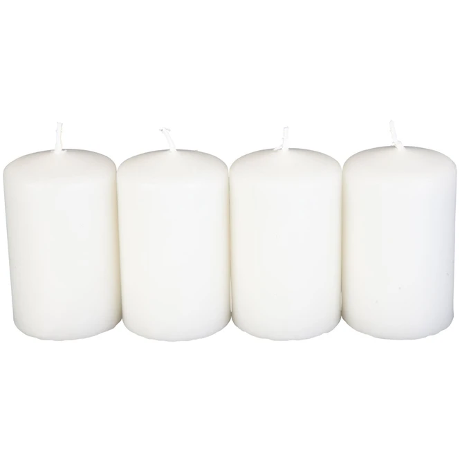 Stumpenkerzen - Ca. 5 X 8 Cm - 4 Stück - Weiß 4 Stumpenkerzen - Ca. 5 X 8 Cm - 4 Stück - Weiß – Bild 2