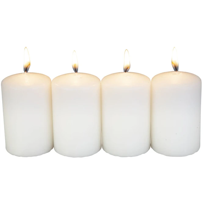 Stumpenkerzen - Ca. 5 X 8 Cm - 4 Stück - Weiß 3 Stumpenkerzen - Ca. 5 X 8 Cm - 4 Stück - Weiß