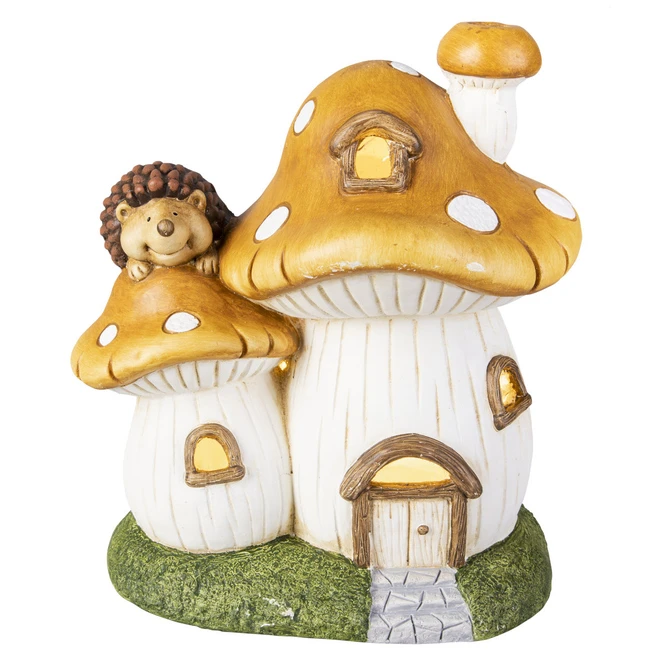 LED-Pilzhaus - Aus Magnesia - Ca. 30 X 23 X 34,5 Cm 4 LED-Pilzhaus - Aus Magnesia - Ca. 30 X 23 X 34,5 Cm – Bild 2