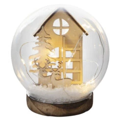 LED-Kugel - Hirsche - Aus Glas - Ca. 12 X 12 X 13 Cm