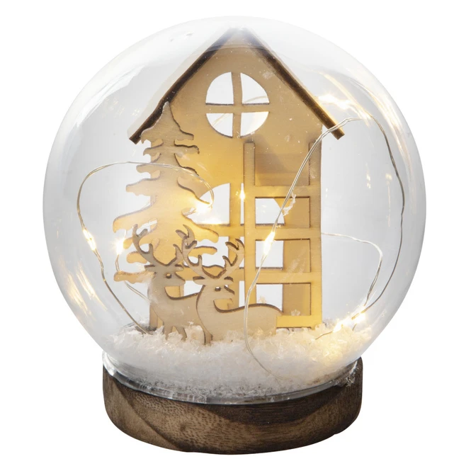 LED-Kugel - Hirsche - Aus Glas - Ca. 12 X 12 X 13 Cm 3 LED-Kugel - Hirsche - Aus Glas - Ca. 12 X 12 X 13 Cm