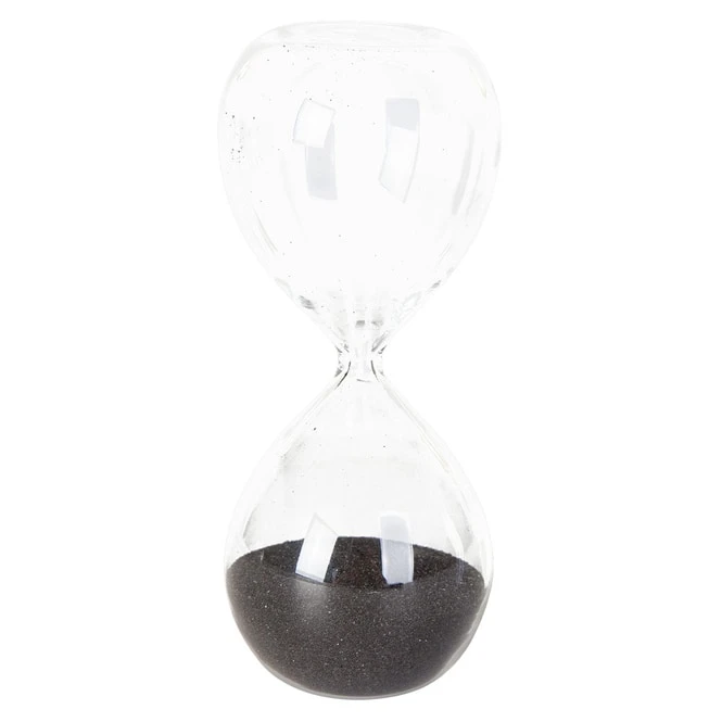 Standdeko - Sanduhr - Aus Glas - Ca. 5 X 5 X 12,5 Cm - Anthrazit 3 Standdeko - Sanduhr - Aus Glas - Ca. 5 X 5 X 12,5 Cm - Anthrazit