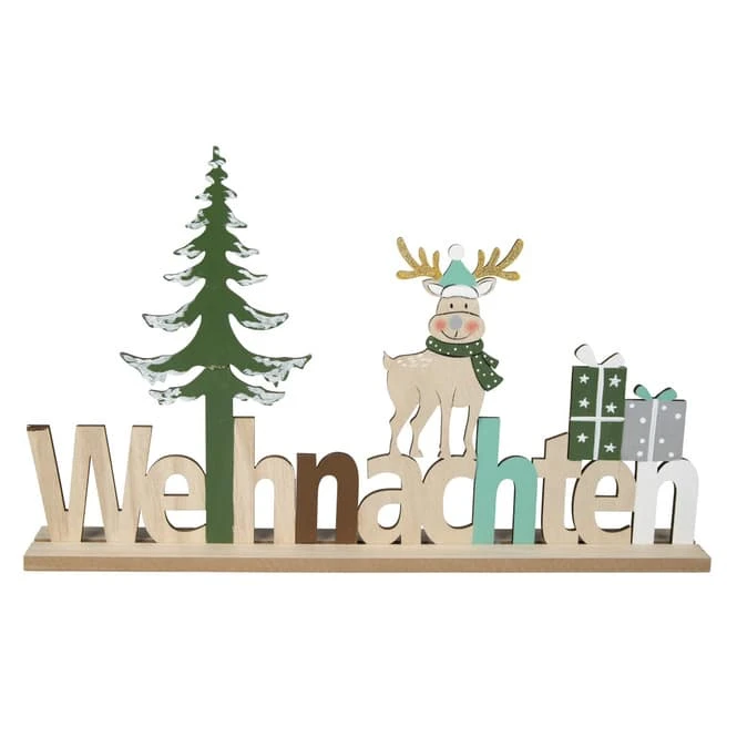 Deko-Schriftzug - Weihnachten - Aus Holz - Ca. 39 X 4,5 X 23 Cm 3 Deko-Schriftzug - Weihnachten - Aus Holz - Ca. 39 X 4,5 X 23 Cm