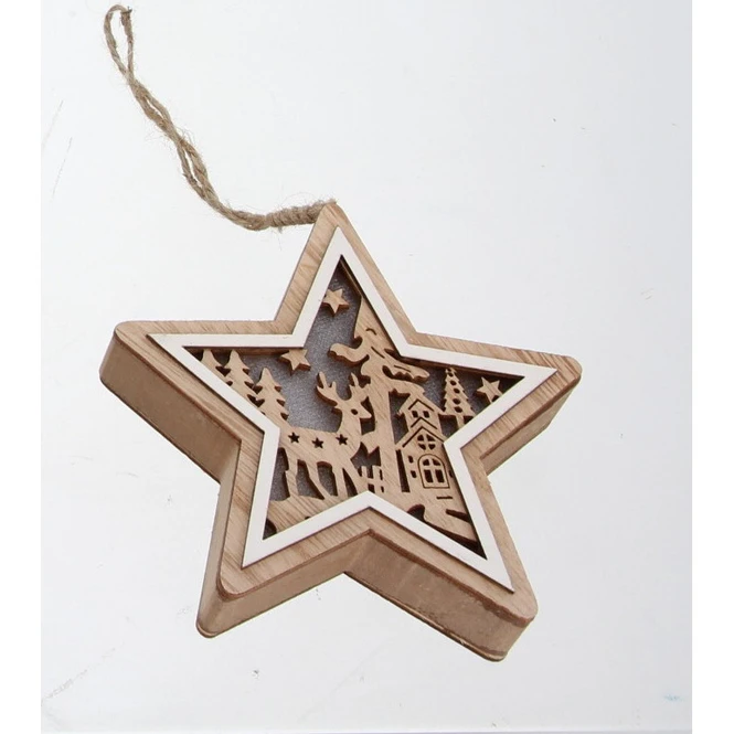 Stern Braun Mit LED - Ca. 12 X 3 Cm 3 Stern Braun Mit LED - Ca. 12 X 3 Cm