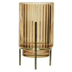 Teelichtglas - Ca. 9 X 15,5 Cm - 1 Stück - Braun -Heimdekoration Angebote 230015 8720093381238 kaemingk teelichthalter auf fuss 02