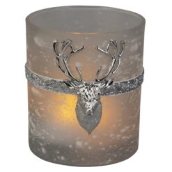 Teelichtglas - Rentier - Ca. 9 X 10 Cm - 1 Stück -Heimdekoration Angebote 230045 3 neu