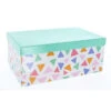 Geschenkbox - XL - Dreiecke Mint - Aus Papier - Ca. 32,5 X 21,5 X 13,5 Cm