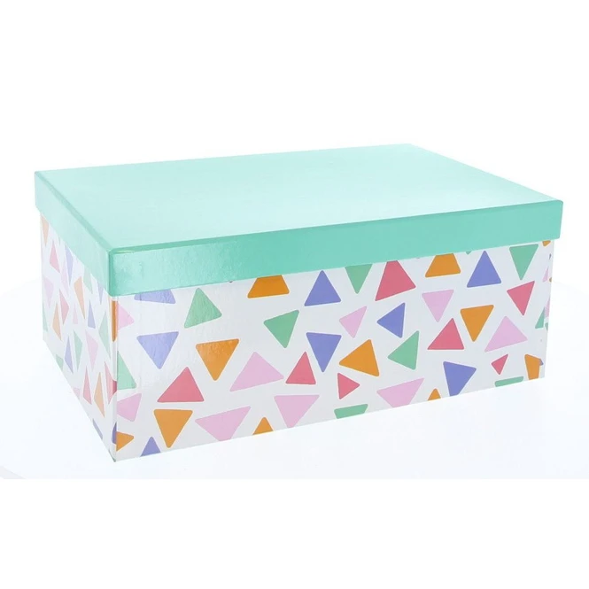 Geschenkbox - XL - Dreiecke Mint - Aus Papier - Ca. 32,5 X 21,5 X 13,5 Cm 3 Geschenkbox - XL - Dreiecke Mint - Aus Papier - Ca. 32,5 X 21,5 X 13,5 Cm