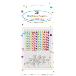 Procos Geburtstagskerzen - Inkl. Halter - 20 Stück -Heimdekoration Angebote 233505 02