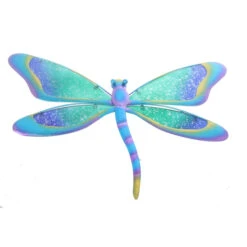 Wanddeko - Libelle - Aus Metall Und Glas - Ca. 52 X 2 X 35,5 Cm