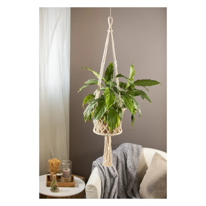 Blumenampel - Makramee - Ca. 30 X 30 X 45 Cm 4 Blumenampel - Makramee - Ca. 30 X 30 X 45 Cm – Bild 2