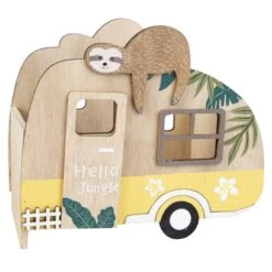 Dekokörbchen - Wohnwagen - Aus Holz - Ca. 16 X 9,5 X 18 Cm -Heimdekoration Angebote 235378 1