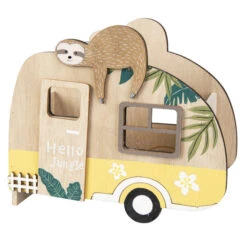 Dekokörbchen - Wohnwagen - Aus Holz - Ca. 16 X 9,5 X 18 Cm -Heimdekoration Angebote 235378 2