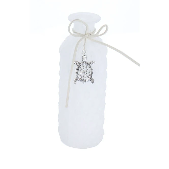 Vase Mit Schildkröte - Weiß - Aus Glas - Ca. 5,5 X 16,5 Cm 3 Vase Mit Schildkröte - Weiß - Aus Glas - Ca. 5,5 X 16,5 Cm