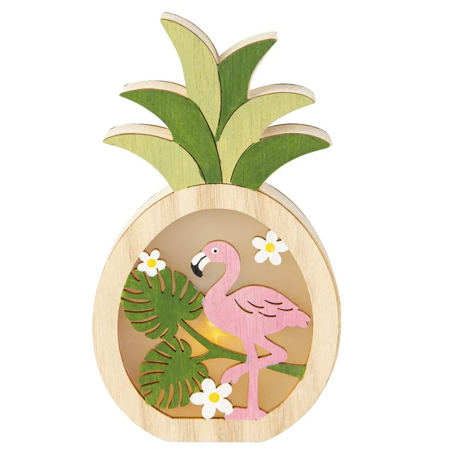 LED-Ananas - Aus Holz - Ca. 11,5 X 2,5 X 20 Cm 4 LED-Ananas - Aus Holz - Ca. 11,5 X 2,5 X 20 Cm – Bild 2