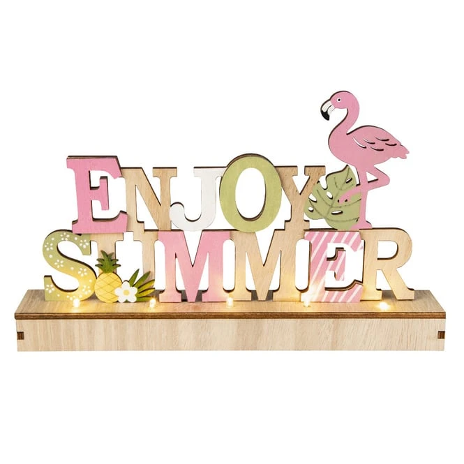 LED-Schriftzug - Enjoy Summer - Aus Holz - Ca. 30 X 5 X 18 Cm 4 LED-Schriftzug - Enjoy Summer - Aus Holz - Ca. 30 X 5 X 18 Cm – Bild 2