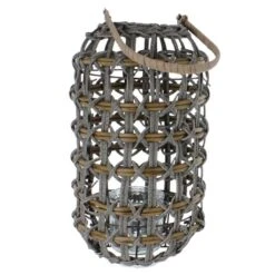 Laterne - Aus Rattan - Ca. 13 X 43 Cm