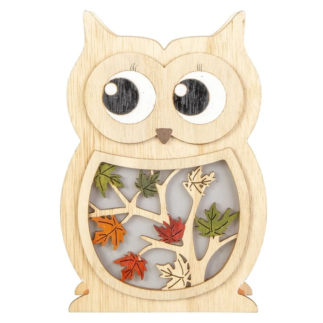 LED-Eule - Aus Holz - Ca. 11 X 5 X 16 Cm 3 LED-Eule - Aus Holz - Ca. 11 X 5 X 16 Cm