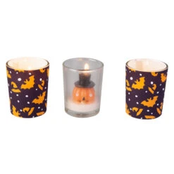 Teelichtgläser - Halloween - Ca. 5 X 5 X 6 Cm - 3 Stück - 1 Set -Heimdekoration Angebote 238225 2