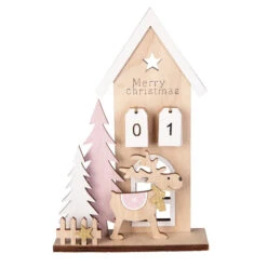 Haus Merry Christmas - Aus Holz - Ca. 16 X 5 X 24,5 Cm
