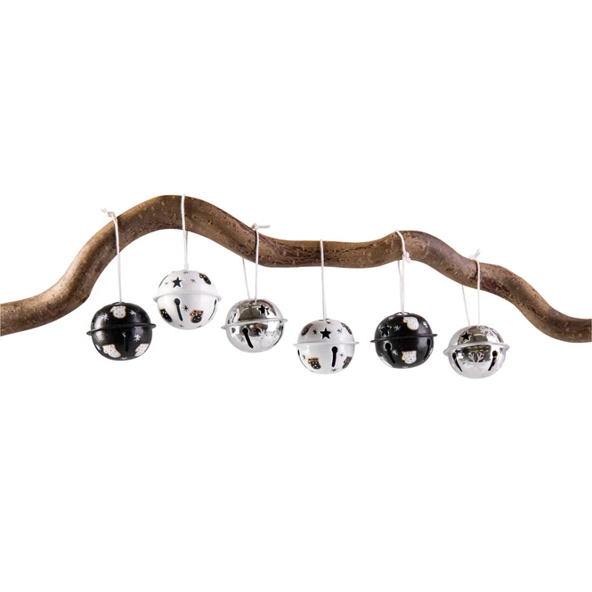 Glöckchen Schwarz/silber - Aus Metall - Ca. 4 Cm - 6 Stück 3 Glöckchen Schwarz/silber - Aus Metall - Ca. 4 Cm - 6 Stück