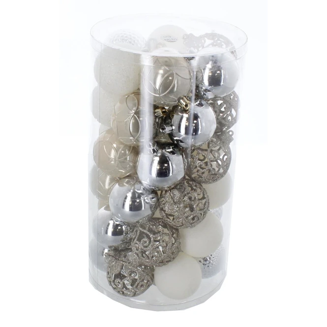 Christbaumkugeln Gold-Silber-Mix - Bruchfest - 6 Cm - 37 Stück 3 Christbaumkugeln Gold-Silber-Mix - Bruchfest - 6 Cm - 37 Stück