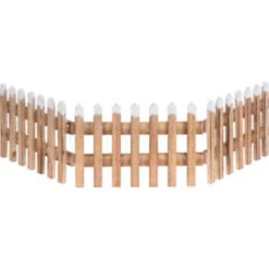 Deko-Zaunelement Mit LED Beleuchtung - Holz - Ca. 90 X 20 Cm