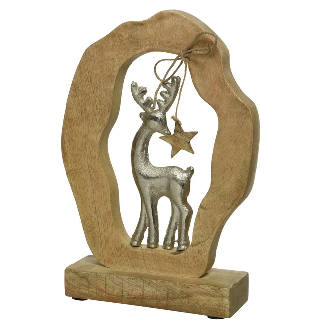 Standdeko - Rentier - Aus Holz - Ca. 21 X 5 Cm - 1 Stück 3 Standdeko - Rentier - Aus Holz - Ca. 21 X 5 Cm - 1 Stück