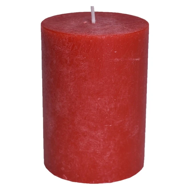 Stumpenkerze - Rustic - Ca. 7 X 8 Cm - Kaminrot 3 Stumpenkerze - Rustic - Ca. 7 X 8 Cm - Kaminrot
