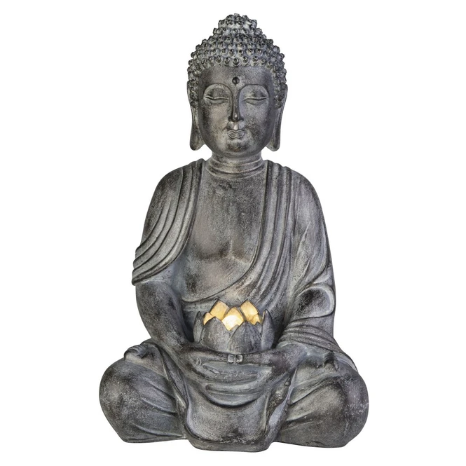 Buddha Mit Solar LED - Aus Polyresin - Ca. 19 X 15 X 30 Cm 3 Buddha Mit Solar LED - Aus Polyresin - Ca. 19 X 15 X 30 Cm