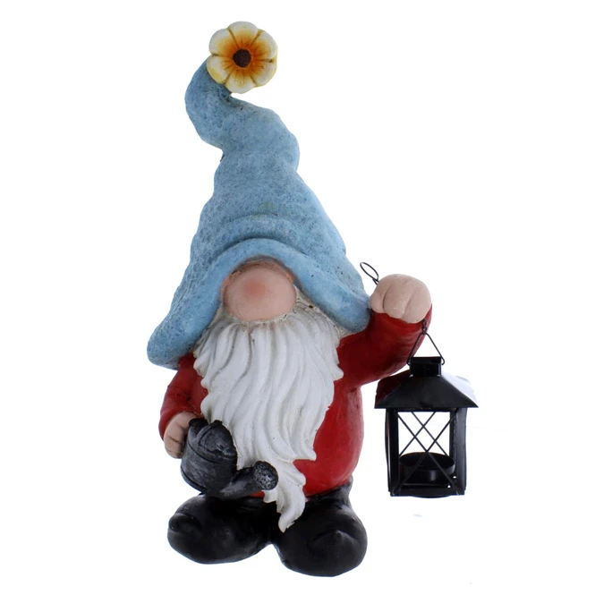 Wichtel Mit Laterne - Aus Magnesia - Ca. 22 X 16,5 X 41 Cm 3 Wichtel Mit Laterne - Aus Magnesia - Ca. 22 X 16,5 X 41 Cm