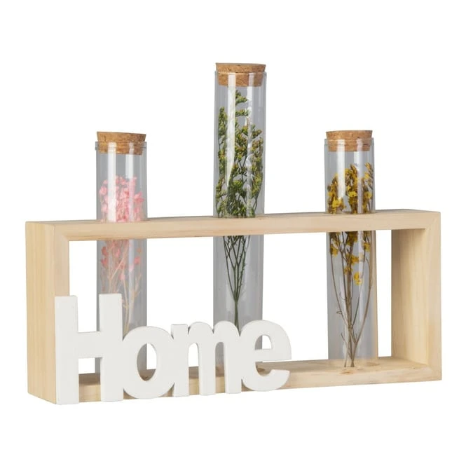 Standdeko - Home - Aus Holz Und Glas - Ca. 24 X 5,5 X 19 Cm 3 Standdeko - Home - Aus Holz Und Glas - Ca. 24 X 5,5 X 19 Cm