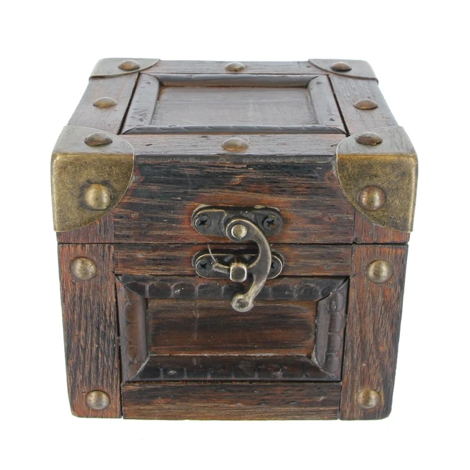 Truhe - XS - Dunkelbraun - Aus Holz - Ca. 11 X 10 X 9 Cm 3 Truhe - XS - Dunkelbraun - Aus Holz - Ca. 11 X 10 X 9 Cm