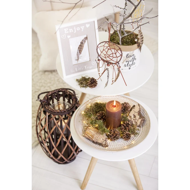 Windlicht - Mit Brauner Weide Ummantelt - Ca. 17 X 41 Cm 3 Windlicht - Mit Brauner Weide Ummantelt - Ca. 17 X 41 Cm