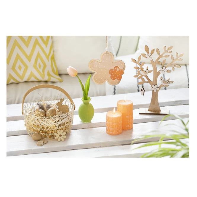 Stumpenkerze - Lio - Ca. 6,5 X 11 Cm - Pfirsich 3 Stumpenkerze - Lio - Ca. 6,5 X 11 Cm - Pfirsich