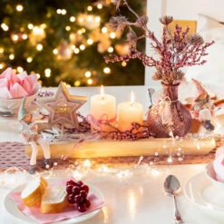 Stumpenkerze - Levi - Ca. 6 X 11 Cm - Rosa/gold -Heimdekoration Angebote alles5793