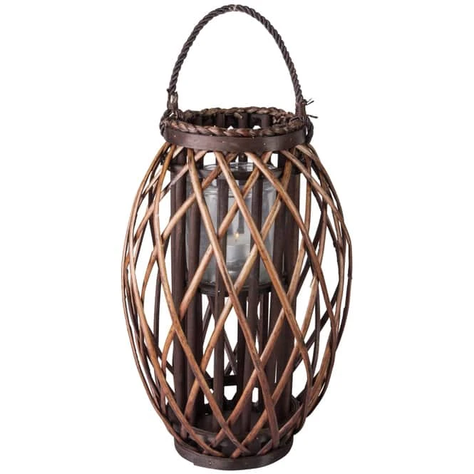 Windlicht - Mit Brauner Weide Ummantelt - Ca. 17 X 41 Cm 4 Windlicht - Mit Brauner Weide Ummantelt - Ca. 17 X 41 Cm – Bild 2