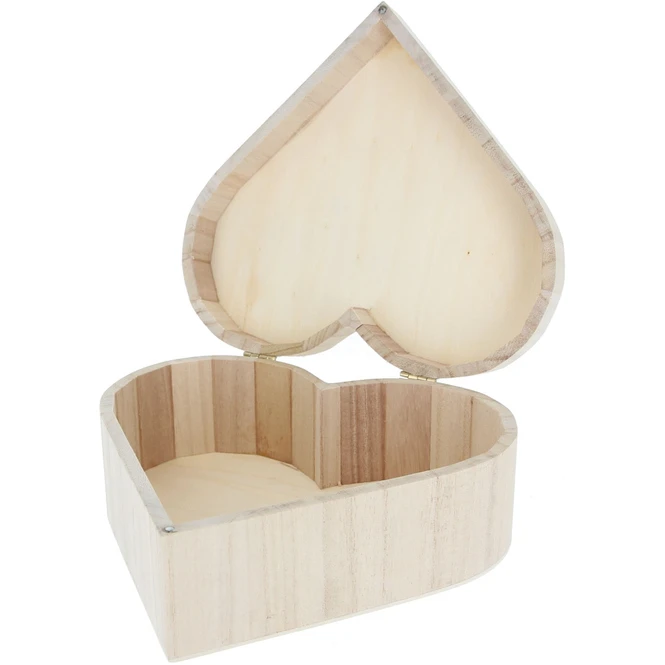 Dekokästchen - Herz - Aus Holz - Natur - 20 X 19 X 8 Cm 3 Dekokästchen - Herz - Aus Holz - Natur - 20 X 19 X 8 Cm